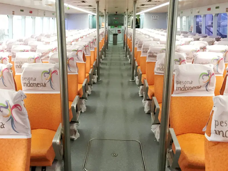 Sit comfortably inside the ferry
