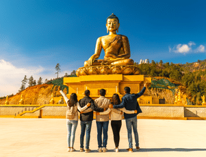 Buddha Dordenma statue overlooking Thimphu Valley