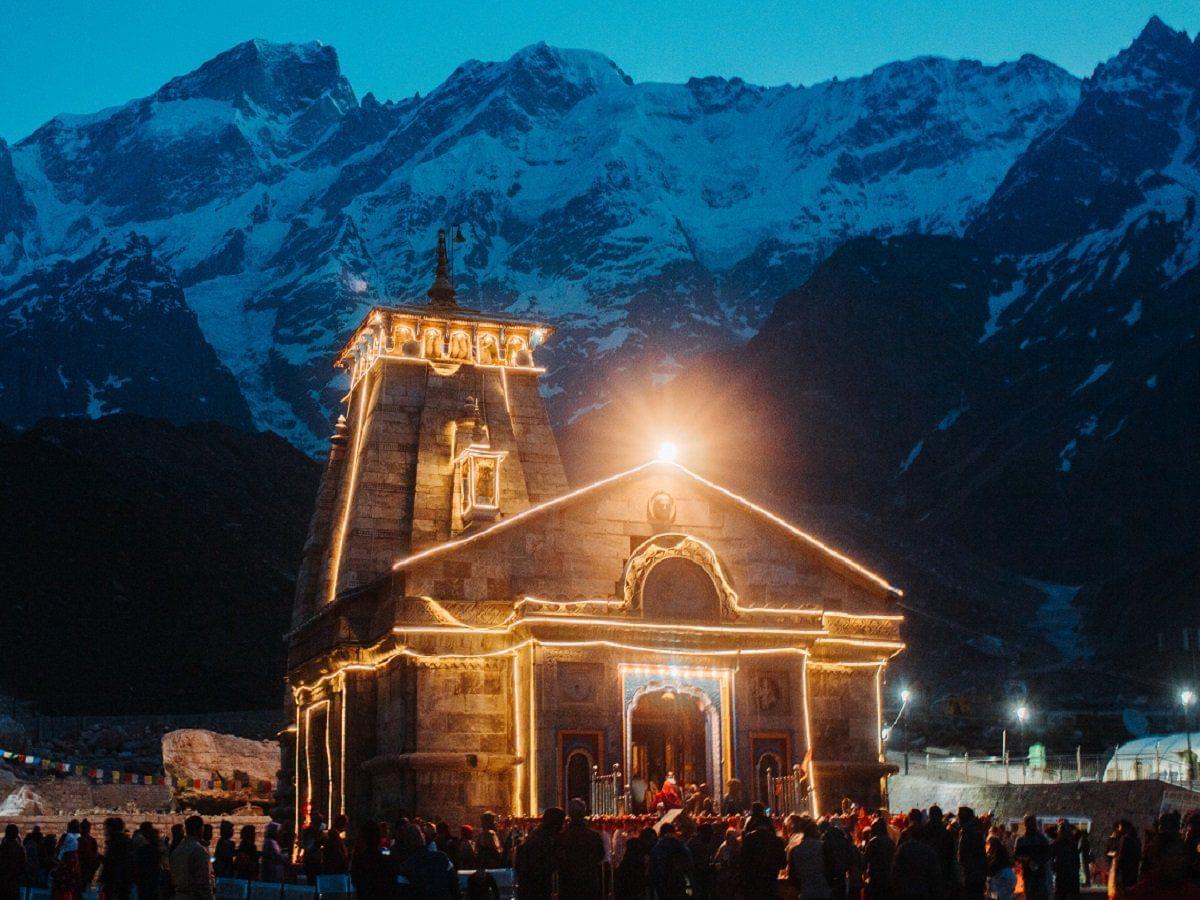 Evening view of Kedarnath Temple