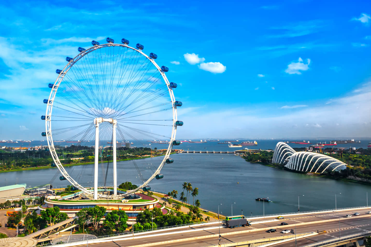 Singapore Cityscape with the view of Singapore Flyer