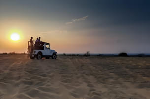 Visitors enjoying Jeep Safari in Jodhpur