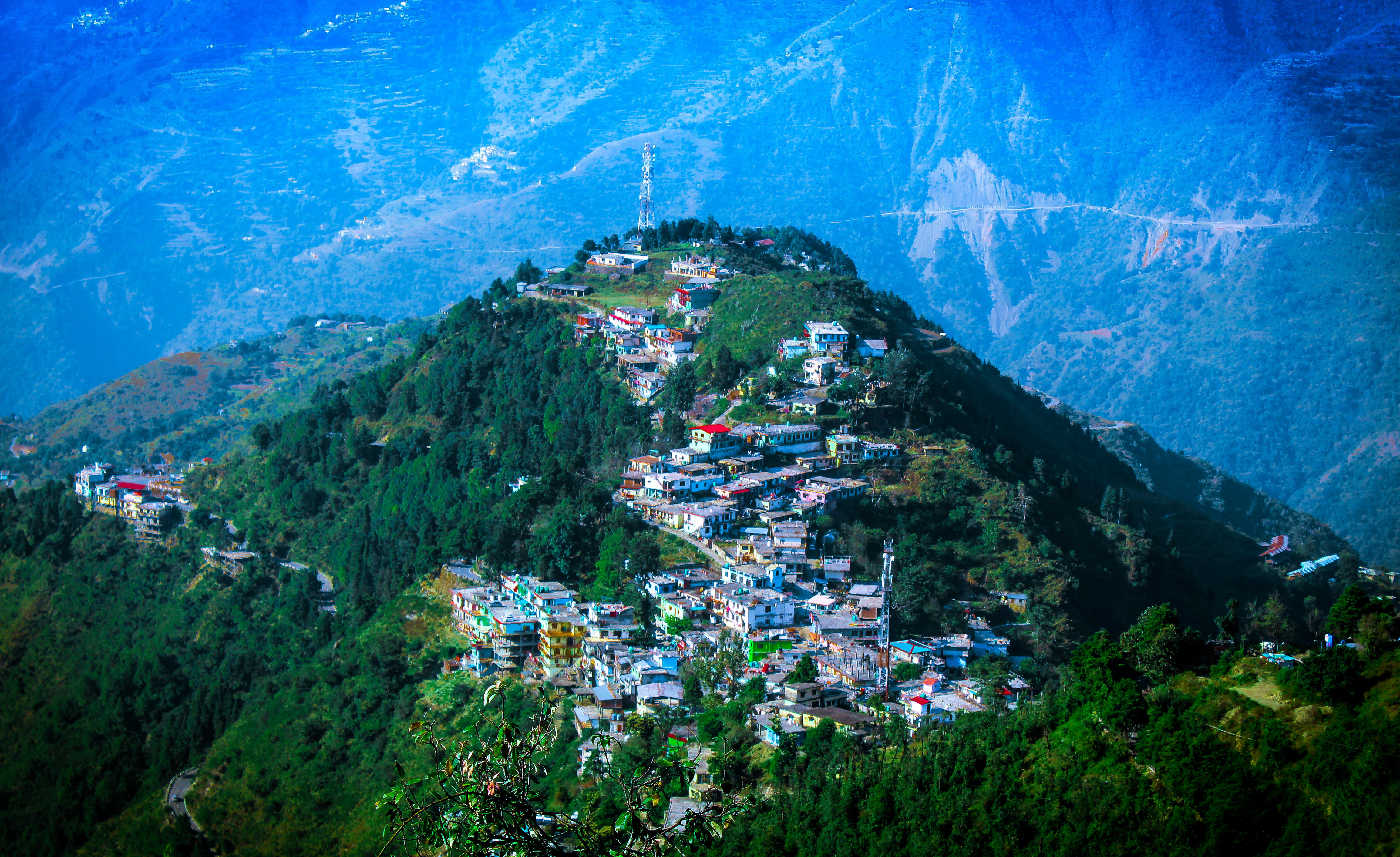 Aerial View of Mussoorie