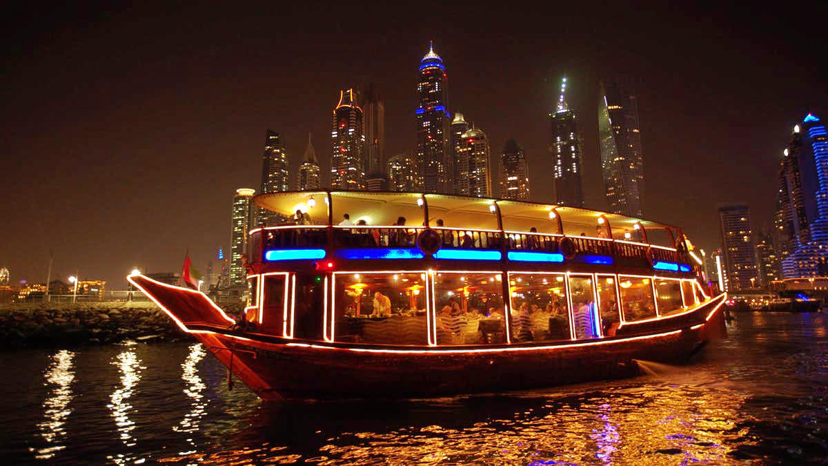 Get to witness the Dubai creek Skyline from the cruise
