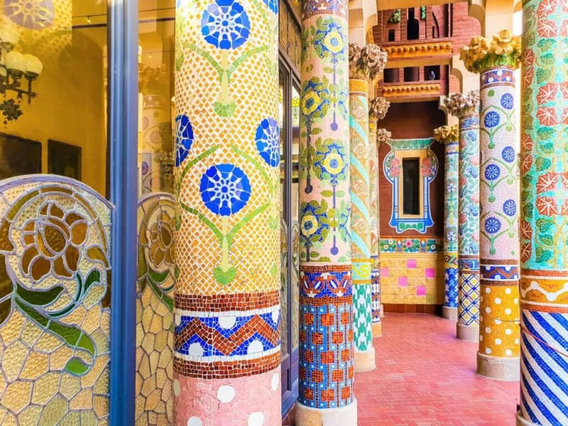Have a look at lovely mosaic work on the pillars