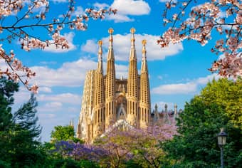 Facade of Sagrada Familia, an iconic masterpiece