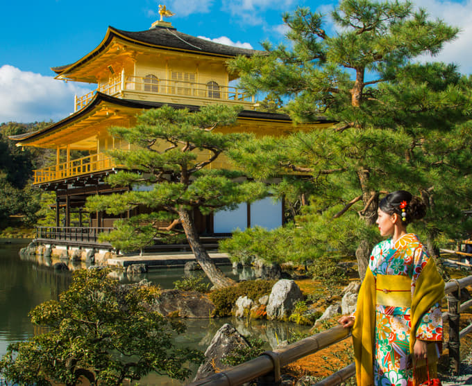 Scenic landscape of Kinkakuji Temple, Kyoto, Japan