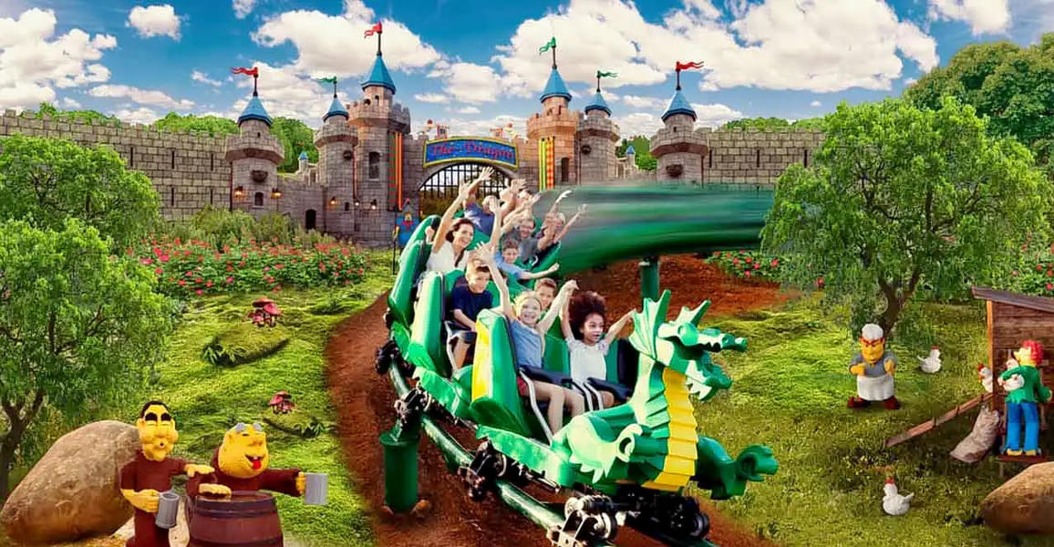 Enjoy various exciting rides in Peppa Pig Theme park with your family.