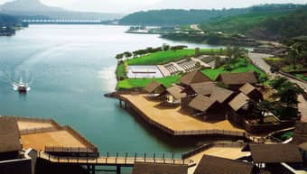 Views of lush green mountains and pristine water bodies