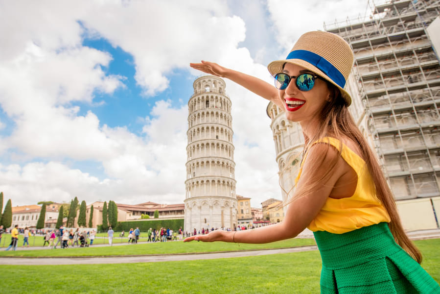 Pose for fun pictures with the Pisa Tower