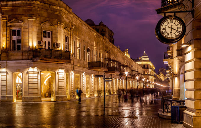 Baku Street in Night