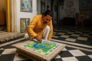 Soak in the meditative beauty of floating mythological scenes