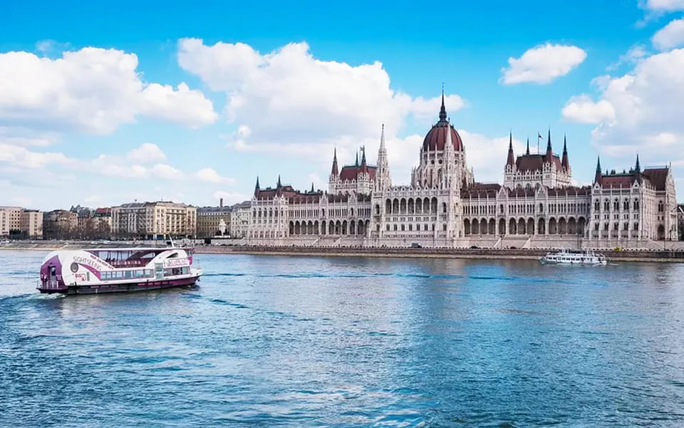 Enjoy the boat cruise across Danube river