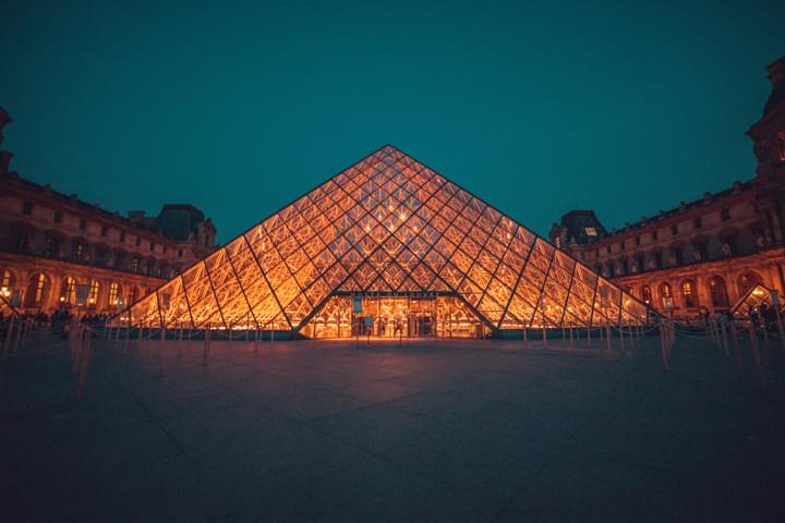 Louvre Museum Paris near Eiffel Tower
