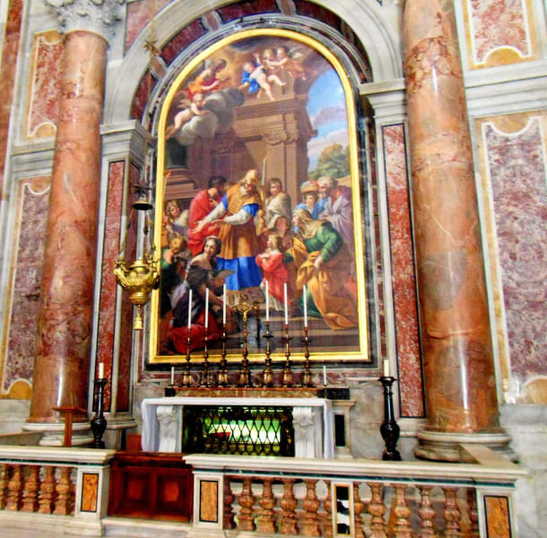 Find the amazing artworks displayed inside the church 