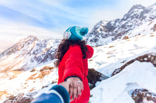 Couple enjoying in Sikkim