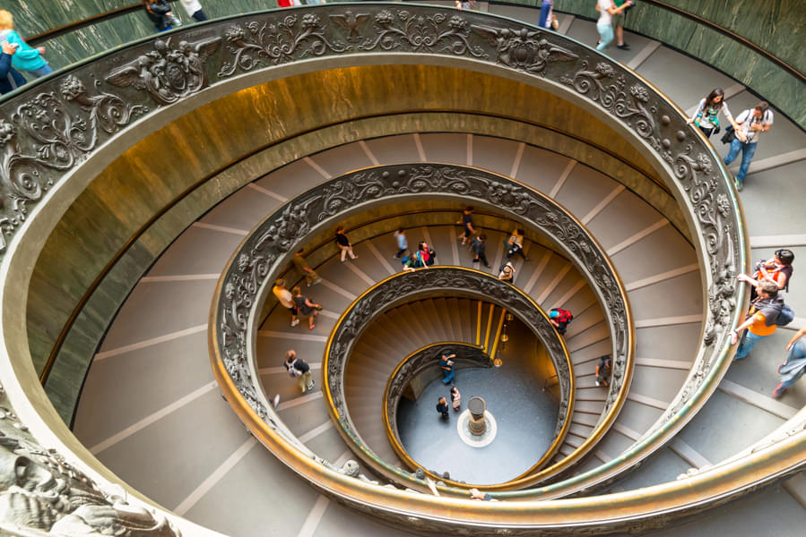 Walk through the giuseppe momo spiral staircase at the Vatican Museum