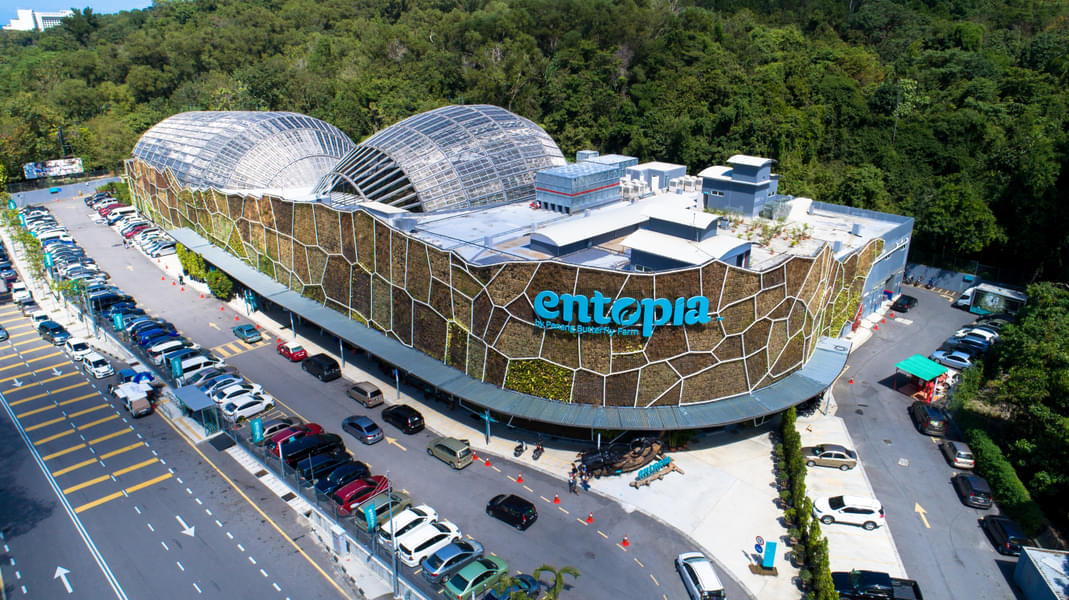 Aerial view of the largest butterfly garden in Malaysia, the Entopia by Penang Butterfly Farm