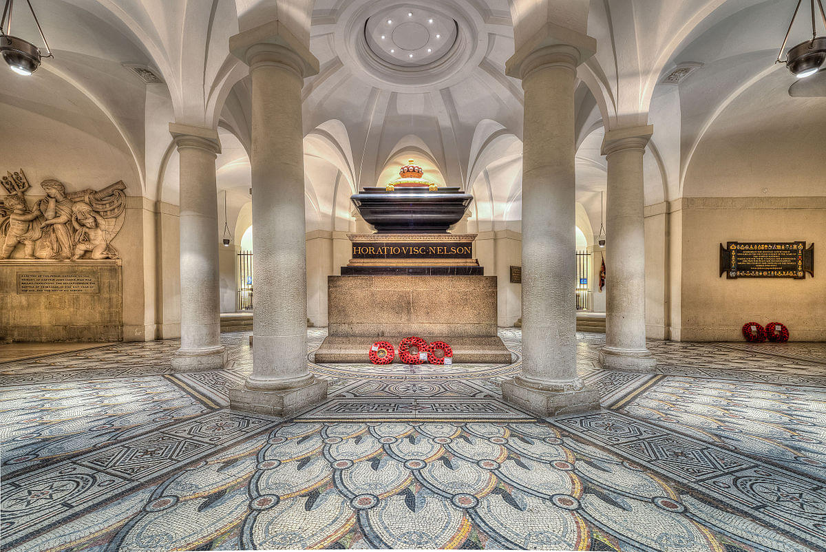  Explore the underground Crypt to see the tomb of Horatio Nelson, a British flag officer in the Royal Navy