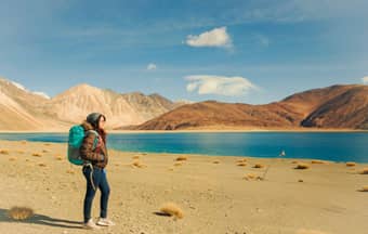 Enjoy peaceful moments at Pangong Lake
