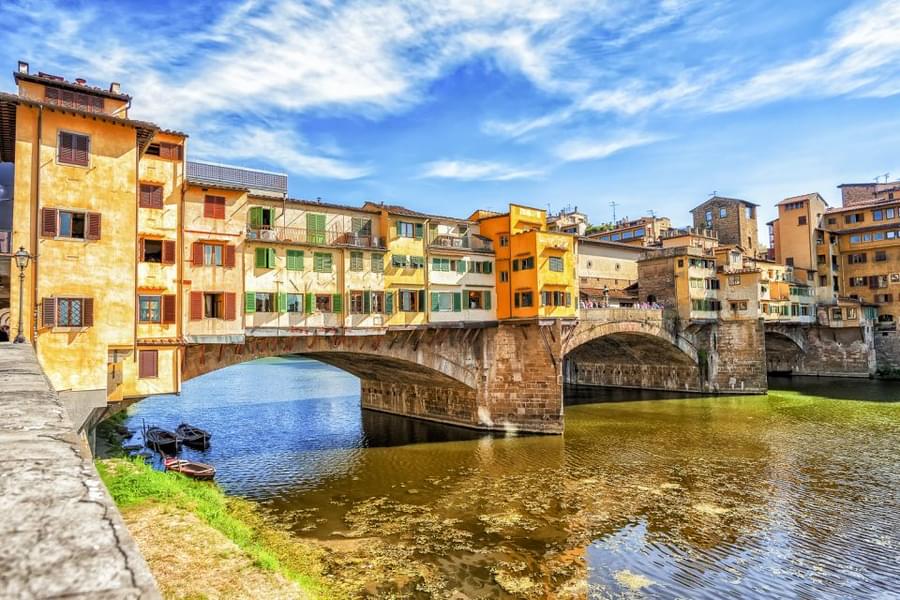 Take a visit to covered bridge of the Ponte Vecchio and learn about Roman origins