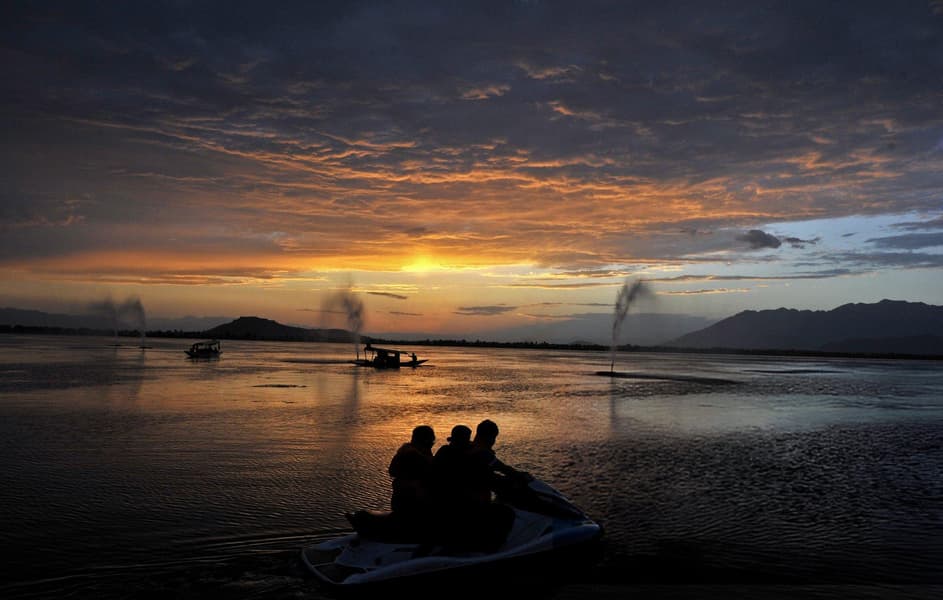 Jet Skiing on Dal Lake Image