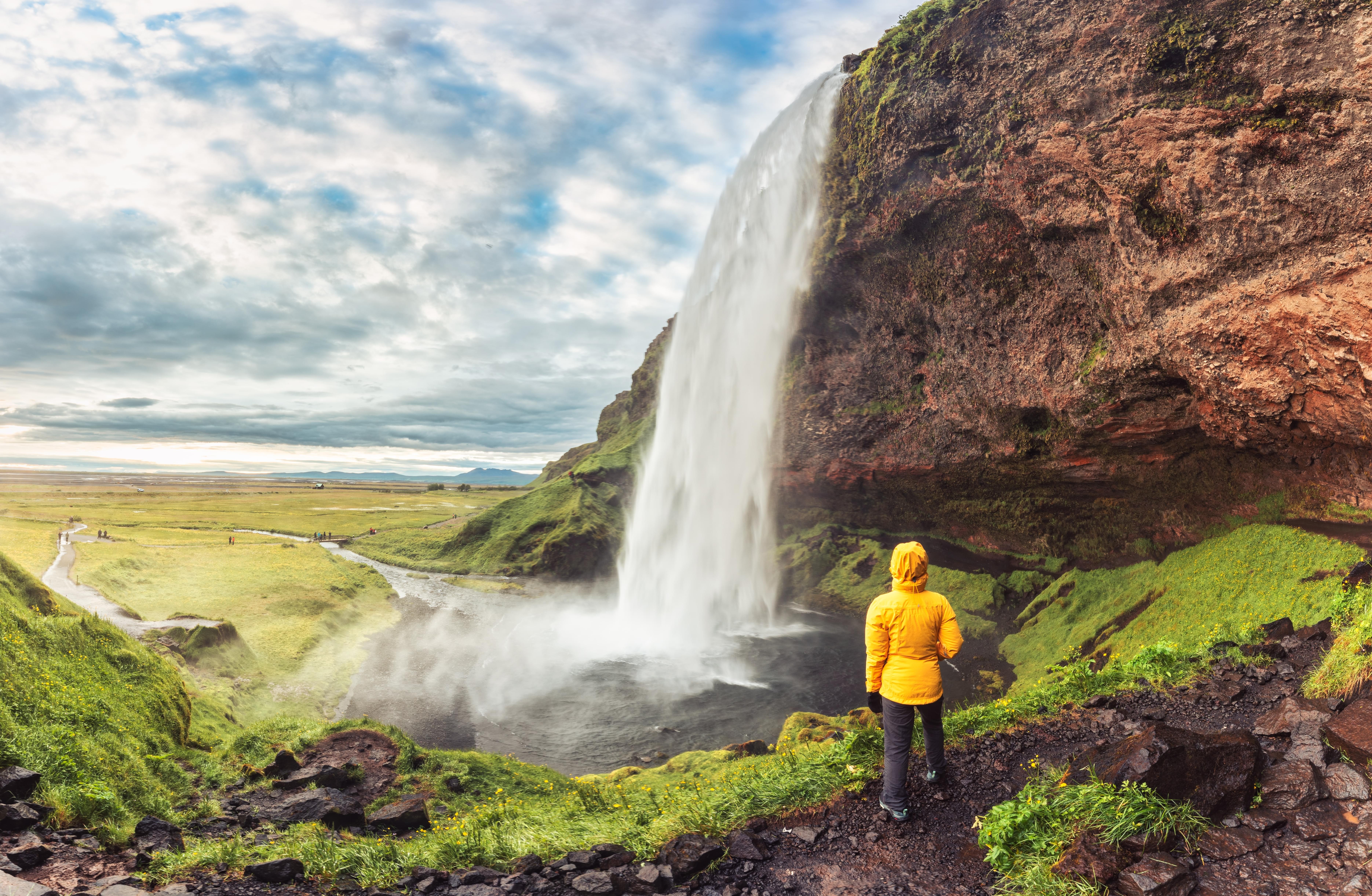 Beautiful view of Seljalandsfoss waterfall