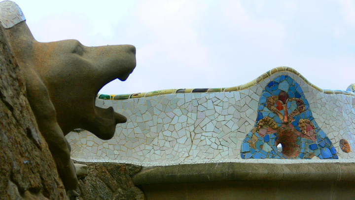 Lion head at park guell