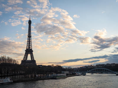 Admire the magnificent structure of the Eiffel Tower  