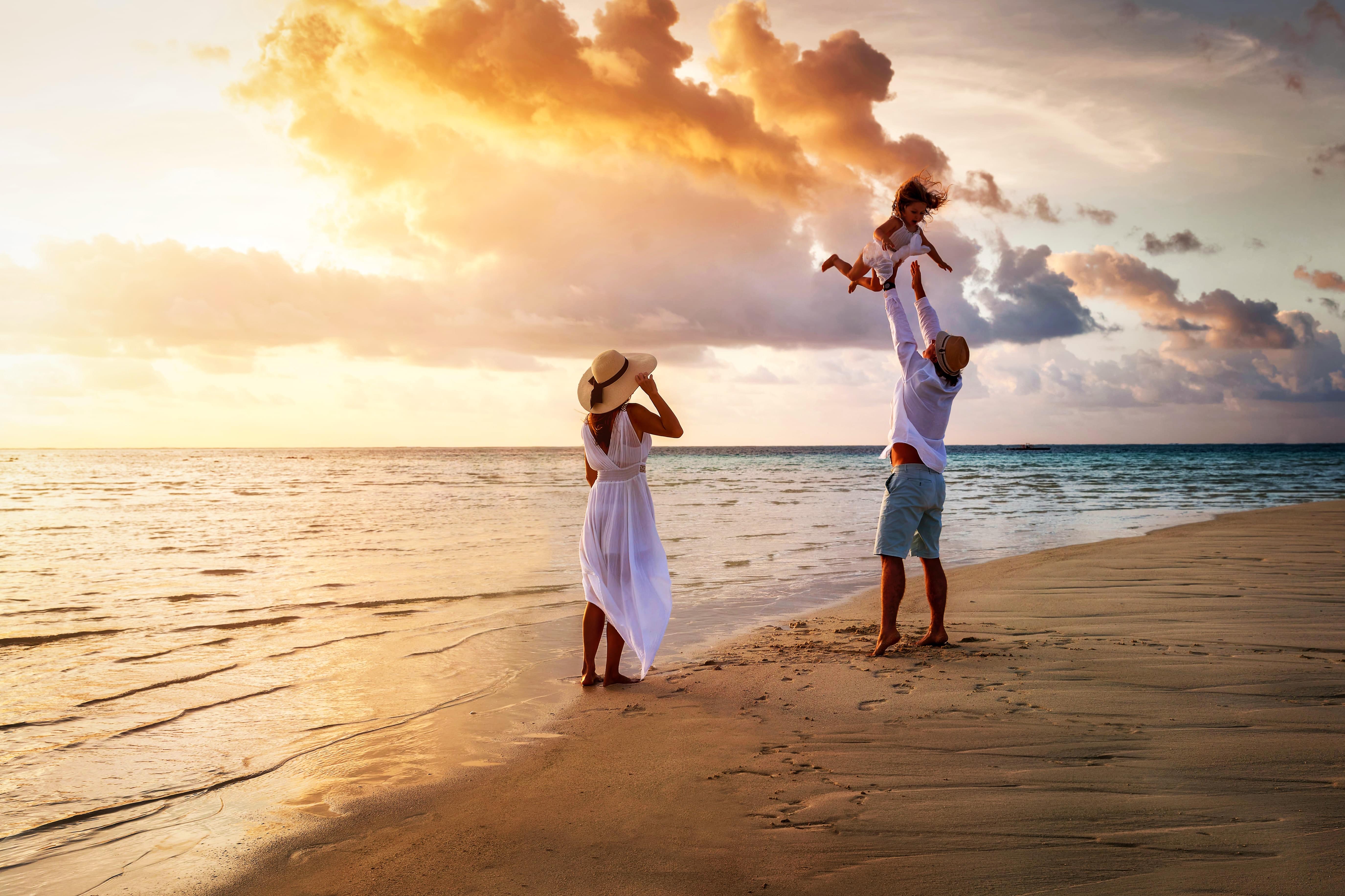 Family enjoying in Andaman