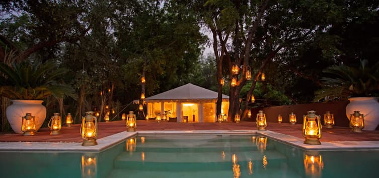 Exterior ambience alongside the swimming pool