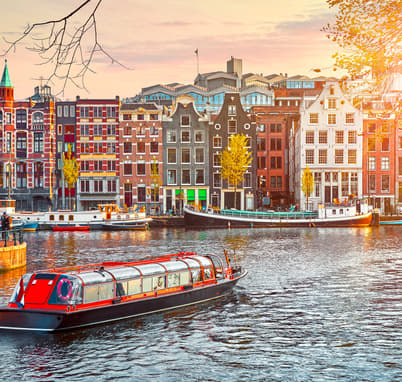 view of Colourful buildings in Amsterdam