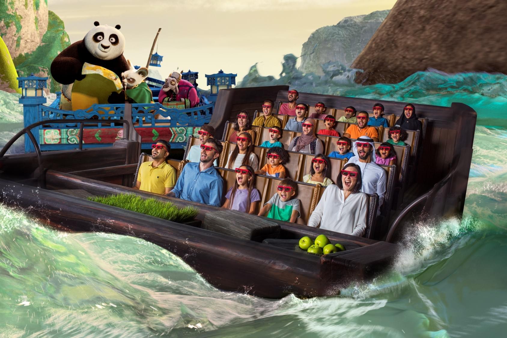 Get ready for a high-flying adventure with Po and friends on the thrilling Kung Fu Panda ride