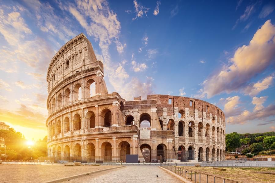 Colosseum rome at sunrise
