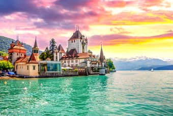 Beautiful Lake Thun in Switzerland
