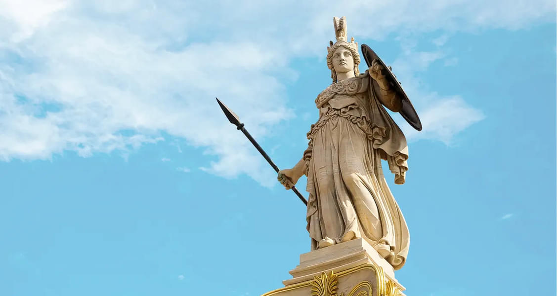 Statue of Athena, the ancient Greek goddess of wisdom and knowledge