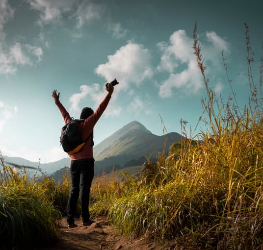 Tourist at Chembra Peak