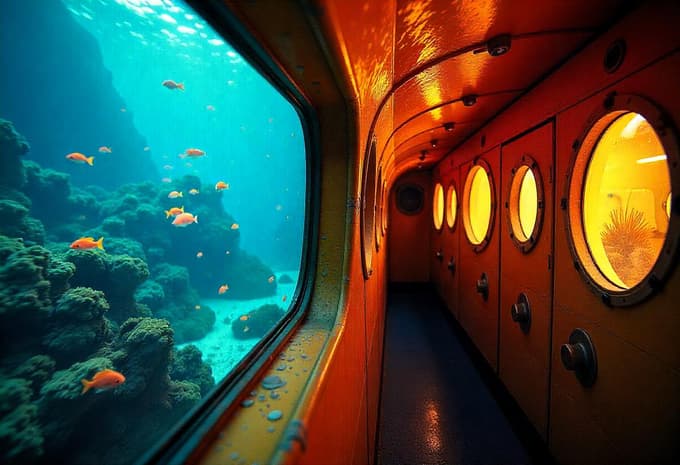 Marvel at colorful marine life in clear waters