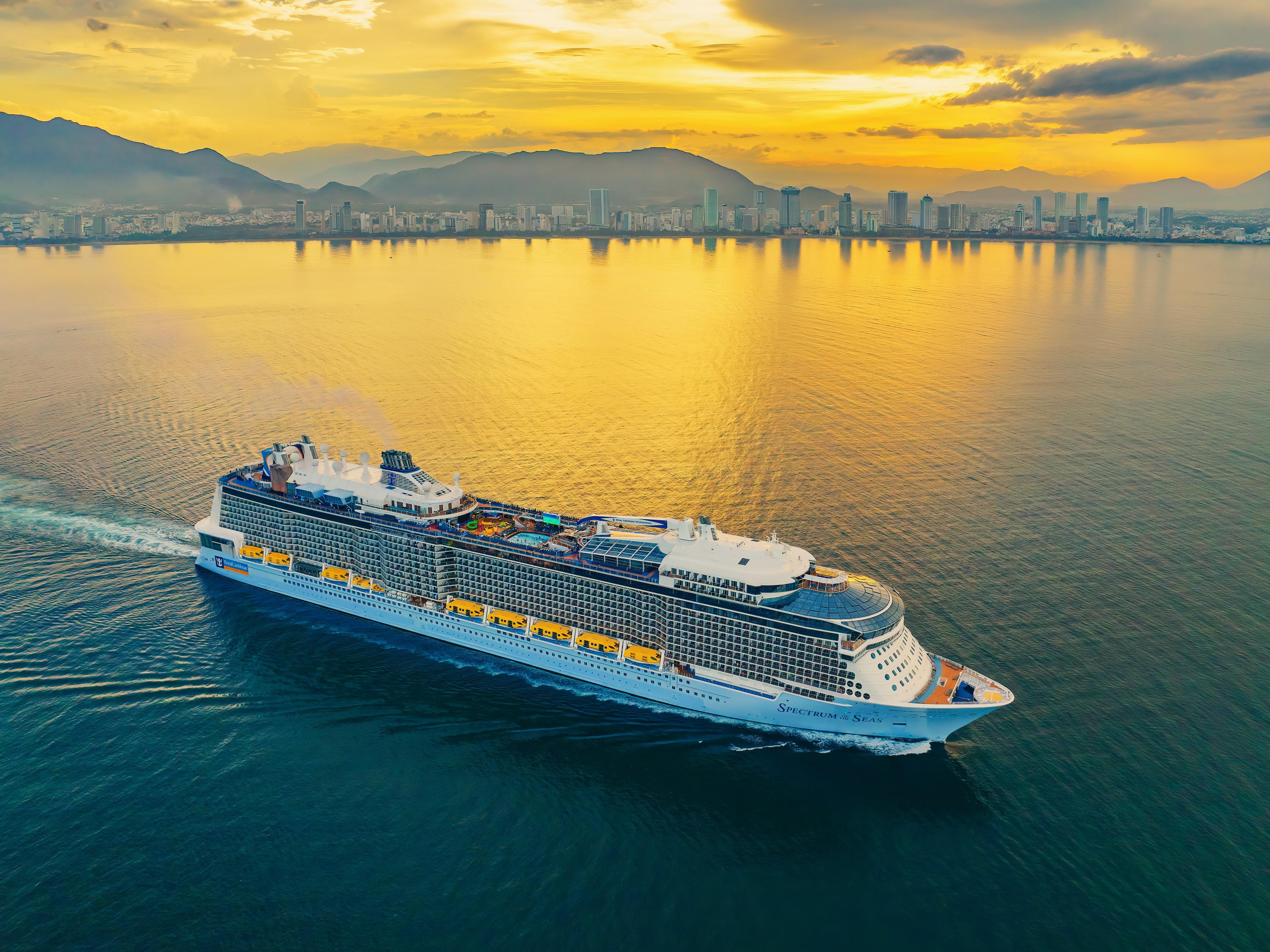 The Royal Caribbean cruise in the sea