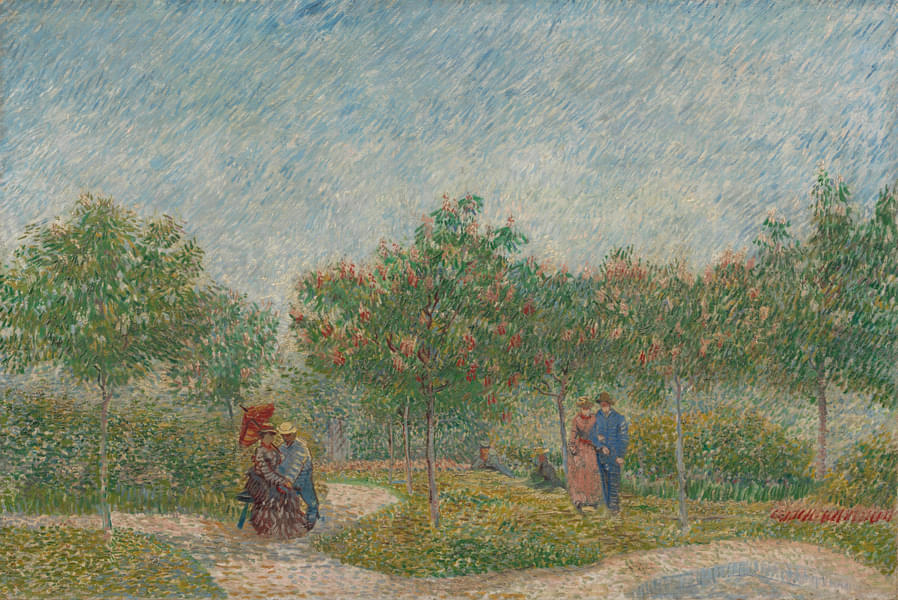 Garden with Courting Couple Painting by Van Gogh