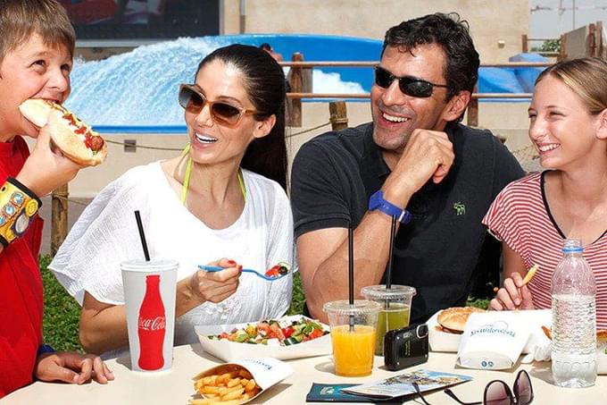 People having lunch in dubai dolphinarium