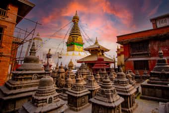 the famous Swayambhunath temple, Nepal