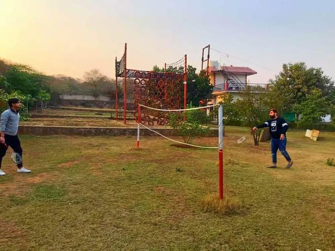 Enjoy playing badminton in the outdoors