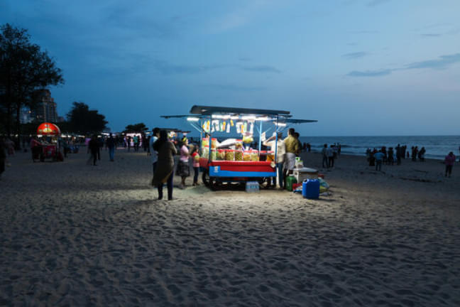 Have a local meal with a sea breeze view