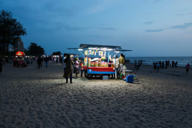 Have a local meal with a sea breeze view