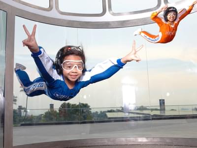 Have indoor skydiving experience as you hover inside wind tunnel at iFly Singapore