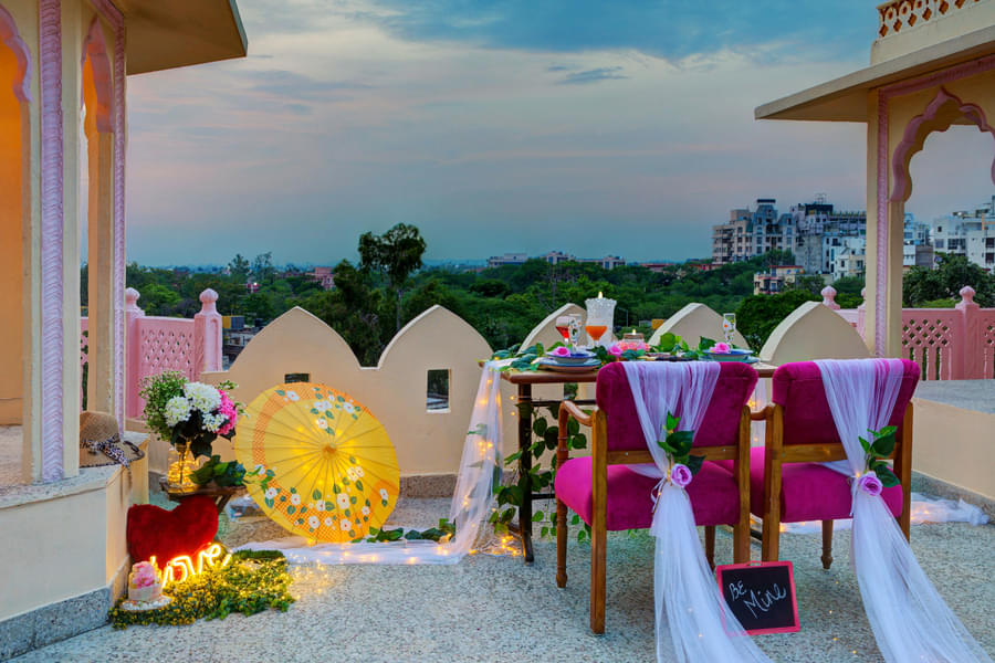Rooftop Candlelight Dinner In Jaipur Image