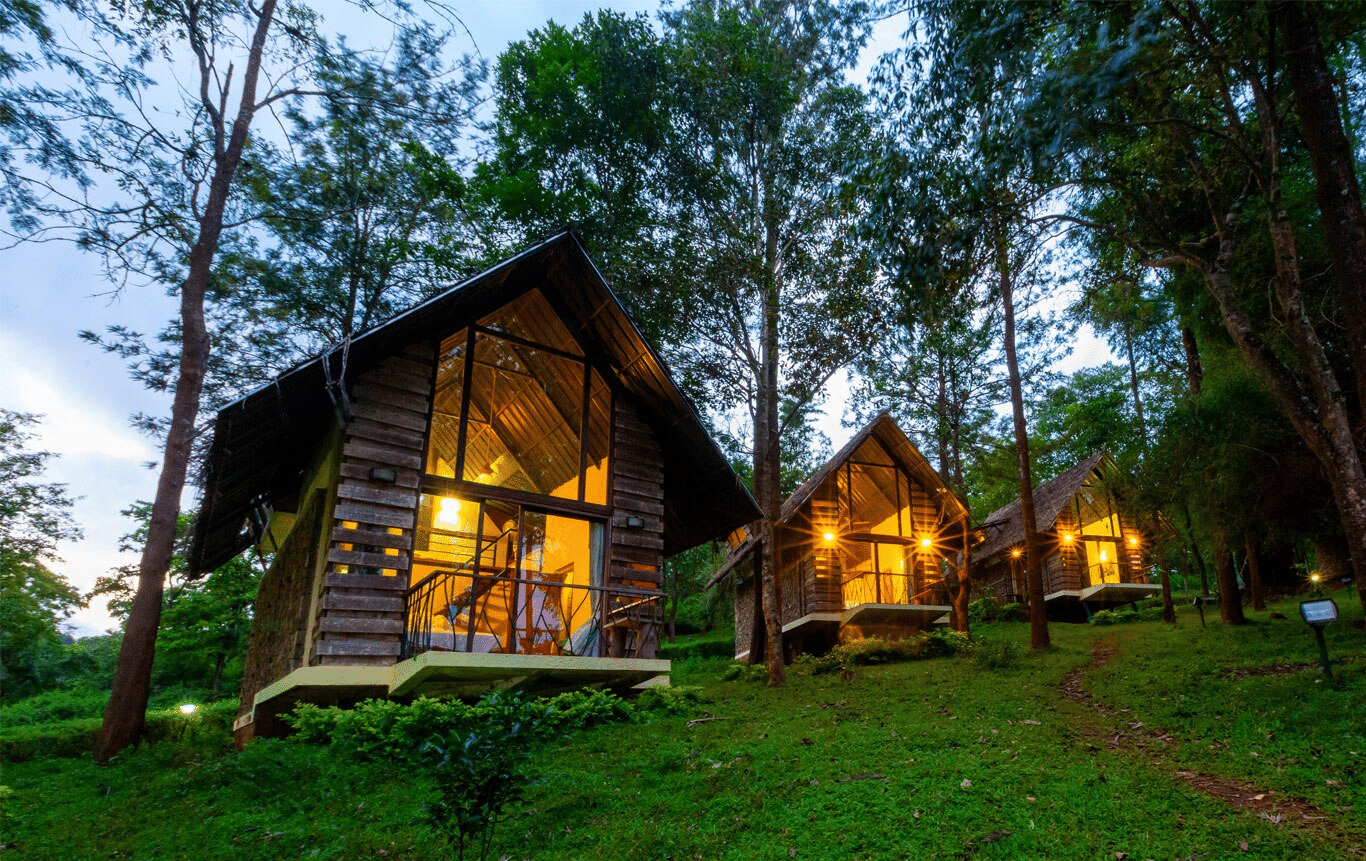 Exterior view of the cottages