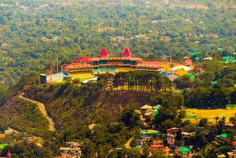 Aerial view of Dharamshala Cricket Stadium