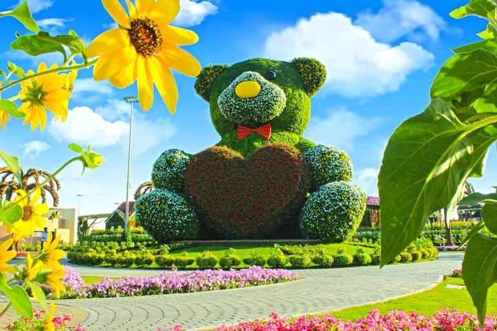 Floral Teddy Bear In Miracle Garden Dubai