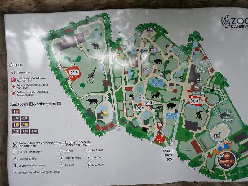 Here's a road map of the Amnéville Zoo